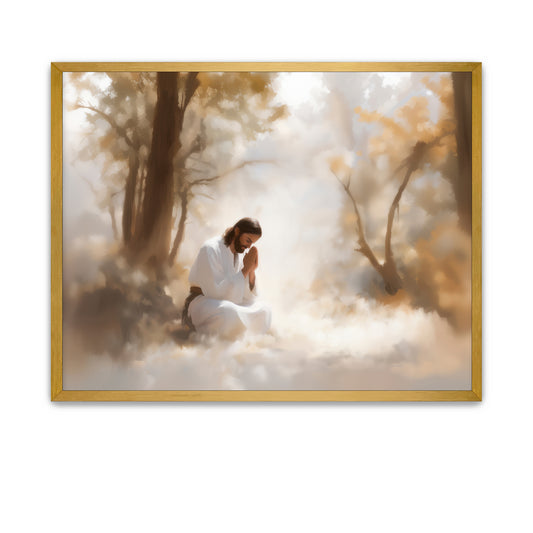 LDS artwork of the Savior praying in solitude