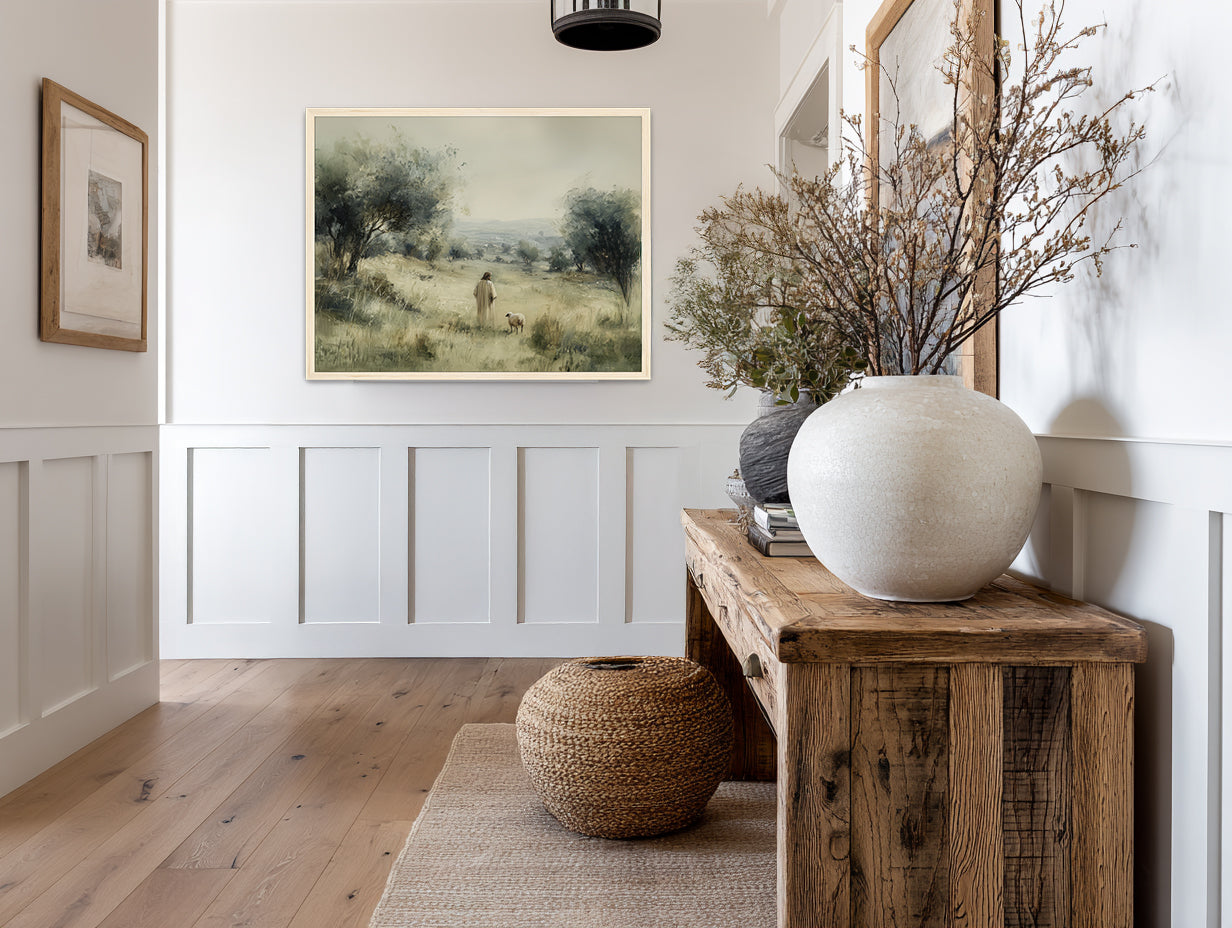 The Shepherd Walks Beside Me Large Print