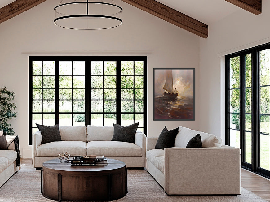 "Peace Be Still – Jesus Christ Calming the Storm" Artwork of Jesus Christ, Christian Art Print, LDS Art Print Decor