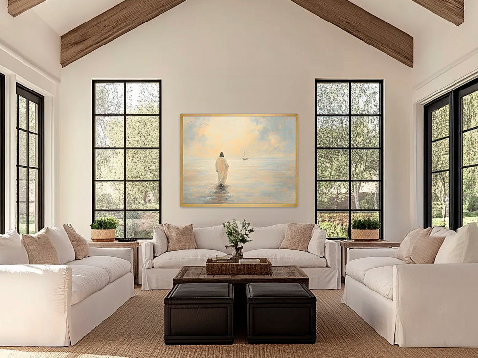 "Upon the Waters  – Jesus Christ Walking on Water" Jesus Christ Art Print, Christian Artwork, LDS Art Print