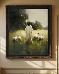 "Loving Shepherd- Jesus Christ with Sheep" Christian Artwork of Jesus Christ, LDS Artwork of Jesus Christ