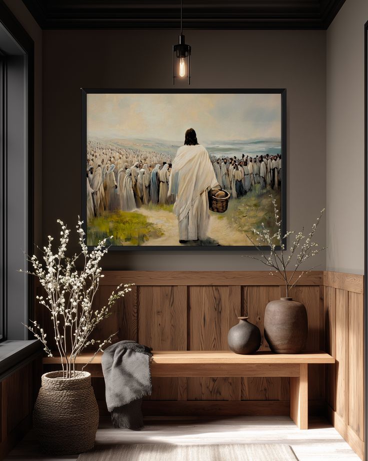 "The Miracle of Abundance – Jesus Feeding the Multitude" Jesus Christ Art Print, Christian Artwork, Church of Jesus Christ Art