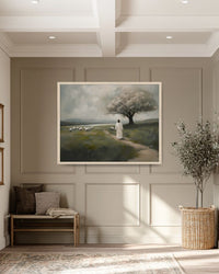 "Watching Over His Flock- Jesus Christ and the Sheep" Jesus Christ Artwork, Christian Art Print, Church of Jesus Christ Art Decor