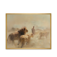 Framed artwork of Daniel with the Lions