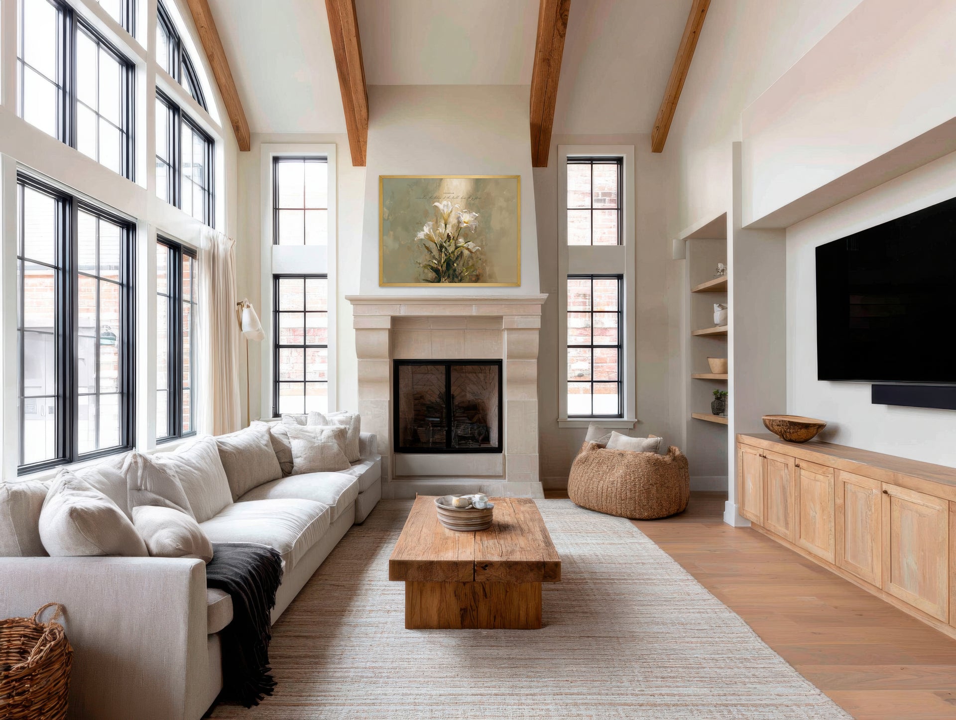 "Lilies of the Field" Bible Verse Artwork, Scripture Art, Still Life Print & Canvas Artwork, Large Modern Christian Wall Art, Framed LDS Art