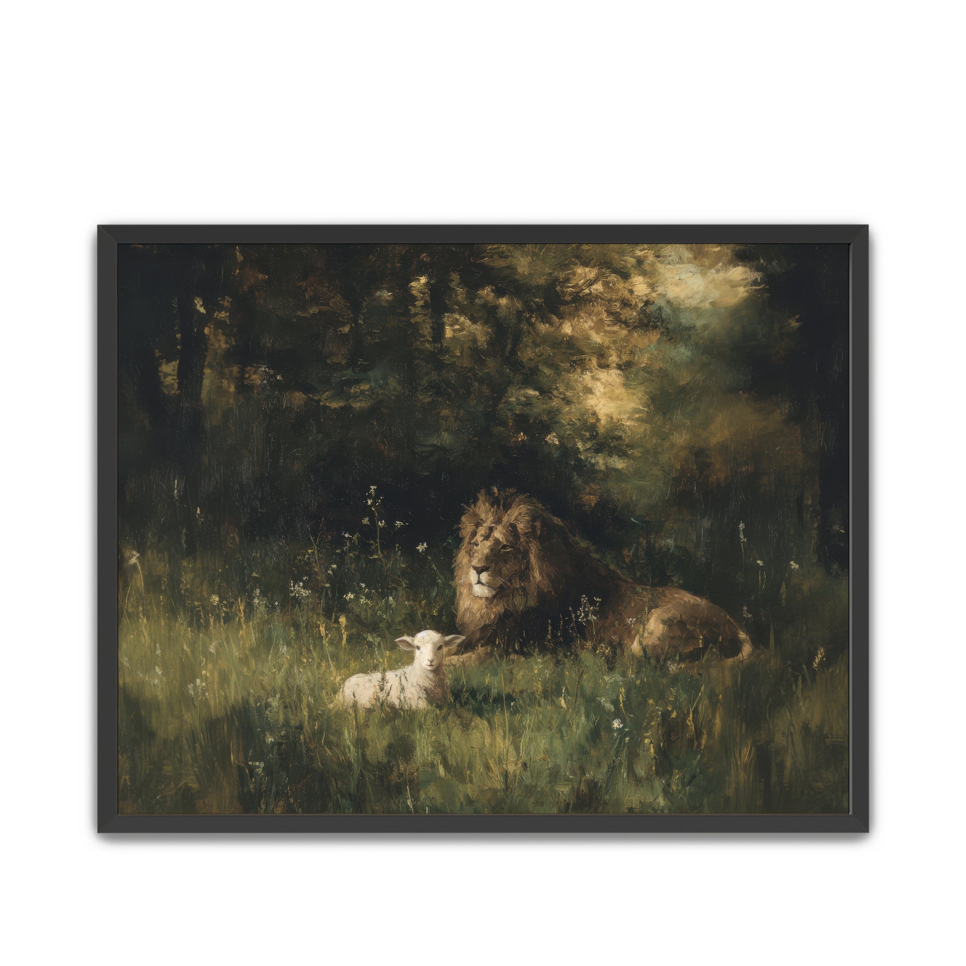Lion Lamb Large Art Print