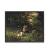 Lion Lamb Large Art Print