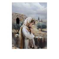 Biblical painting of Mary Magdalene on Easter morning