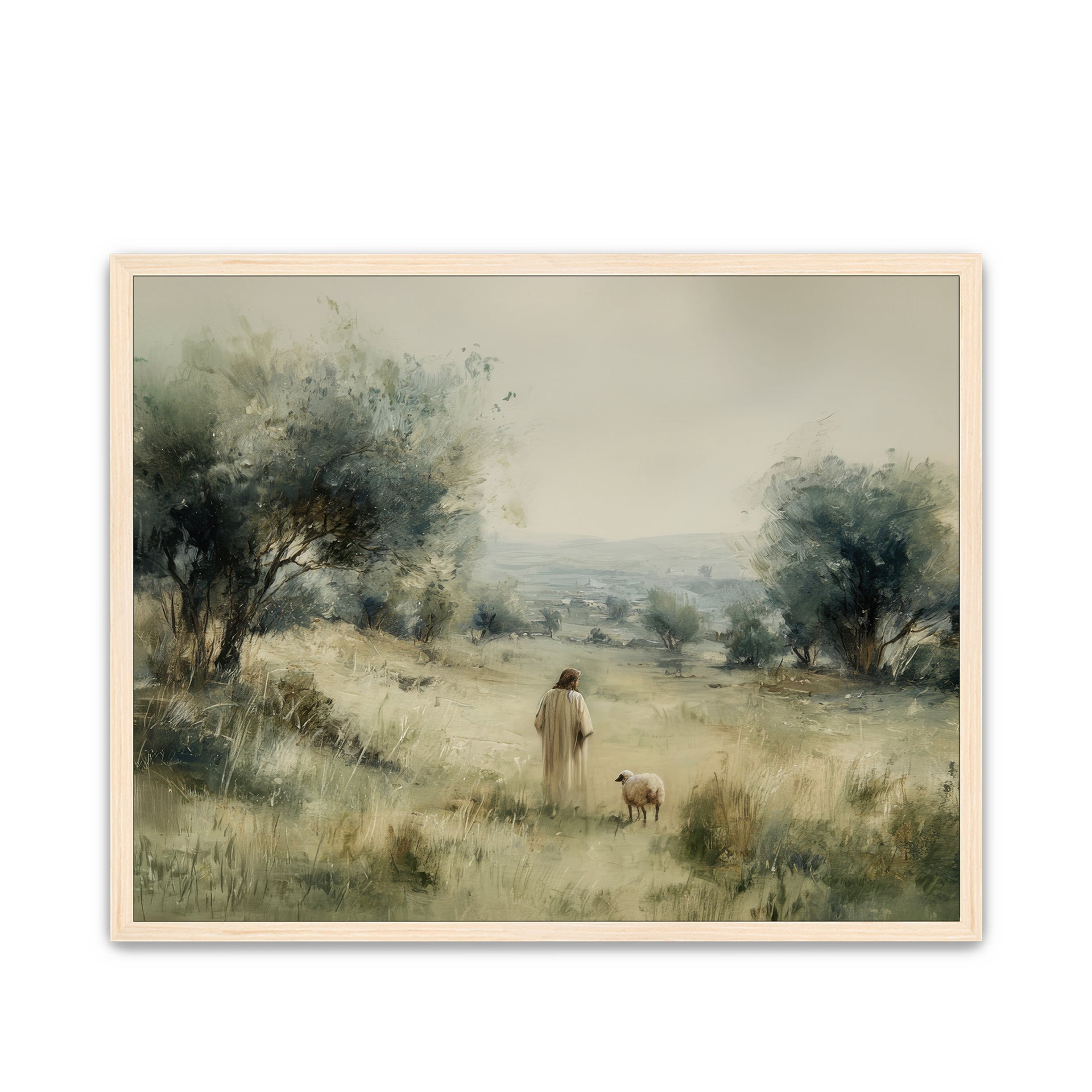 The Shepherd Walks Beside Me Wood Frame