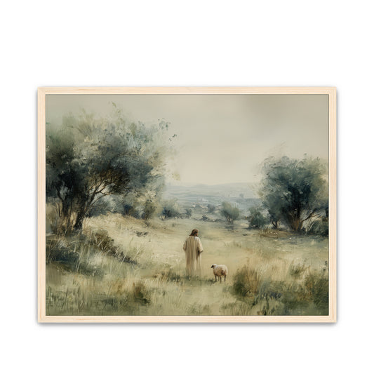 The Shepherd Walks Beside Me Black Frame
