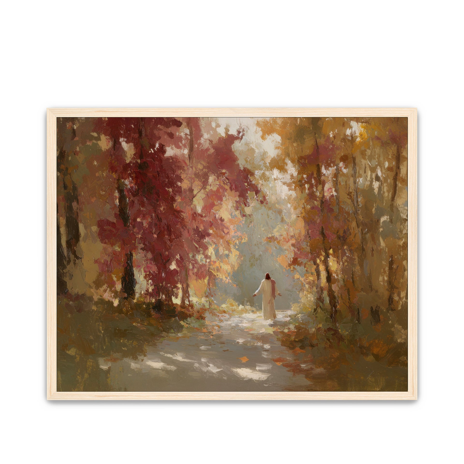 Jesus Christ on Autumn Path