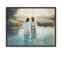 LDS artwork of Jesus being baptized in a sacred moment