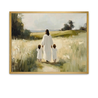 The Savior holding hands with a boy and girl on a peaceful path