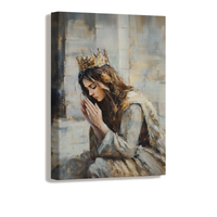  Emotional artwork of Esther kneeling in prayer before making her bold decision