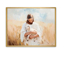 Savior cradling a lamb, symbolizing care and rescue
