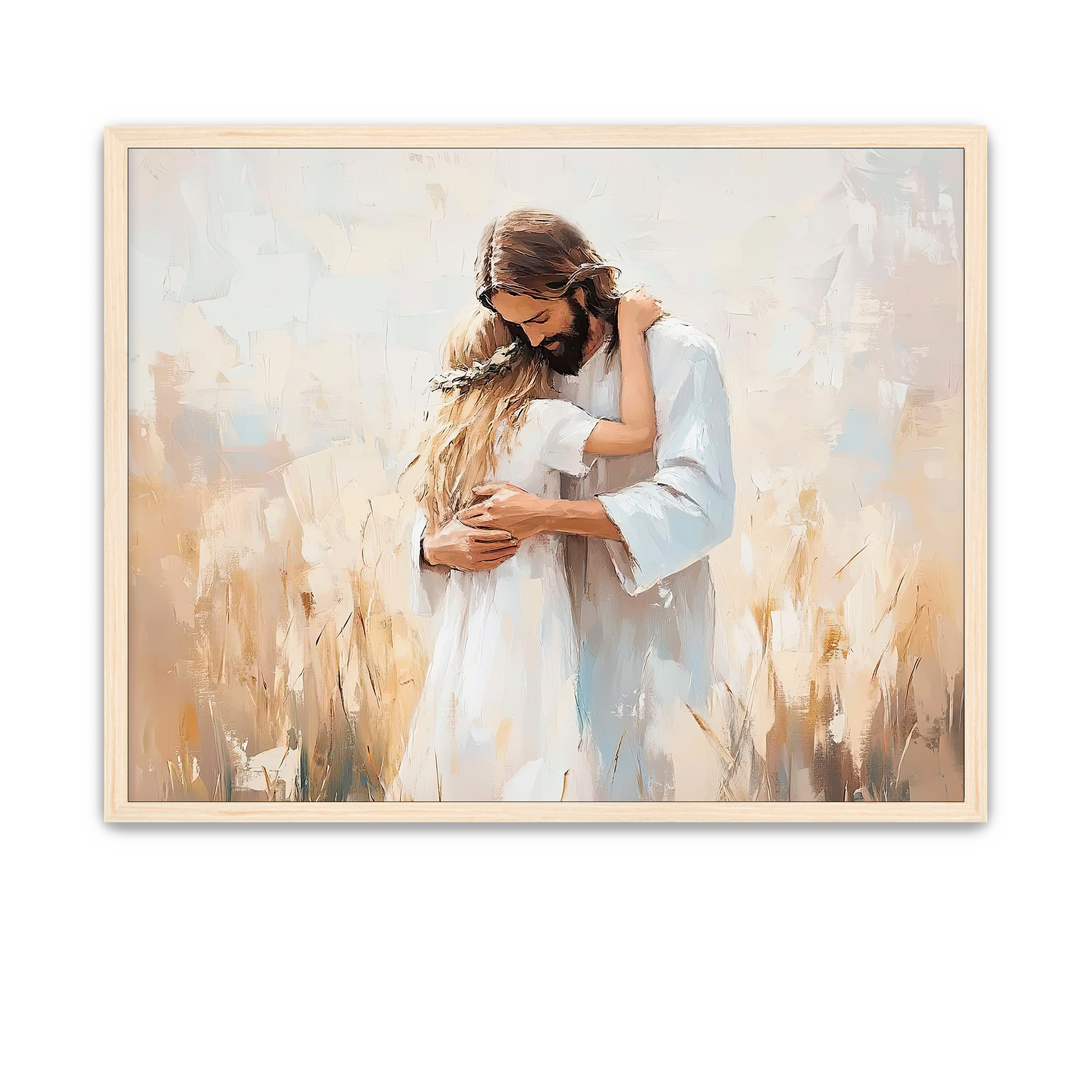 The Savior gently guiding a little girl