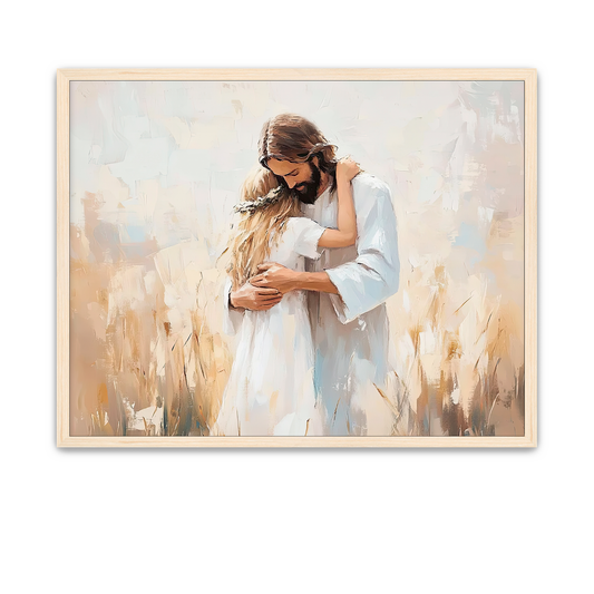 The Savior gently guiding a little girl