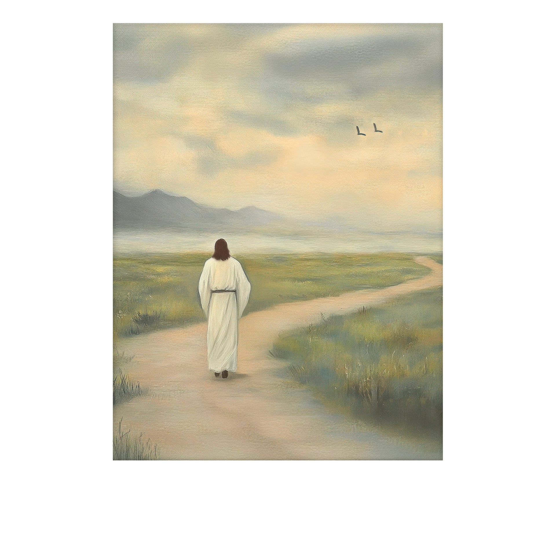 The Redeemer on a simple road, symbolizing His journey