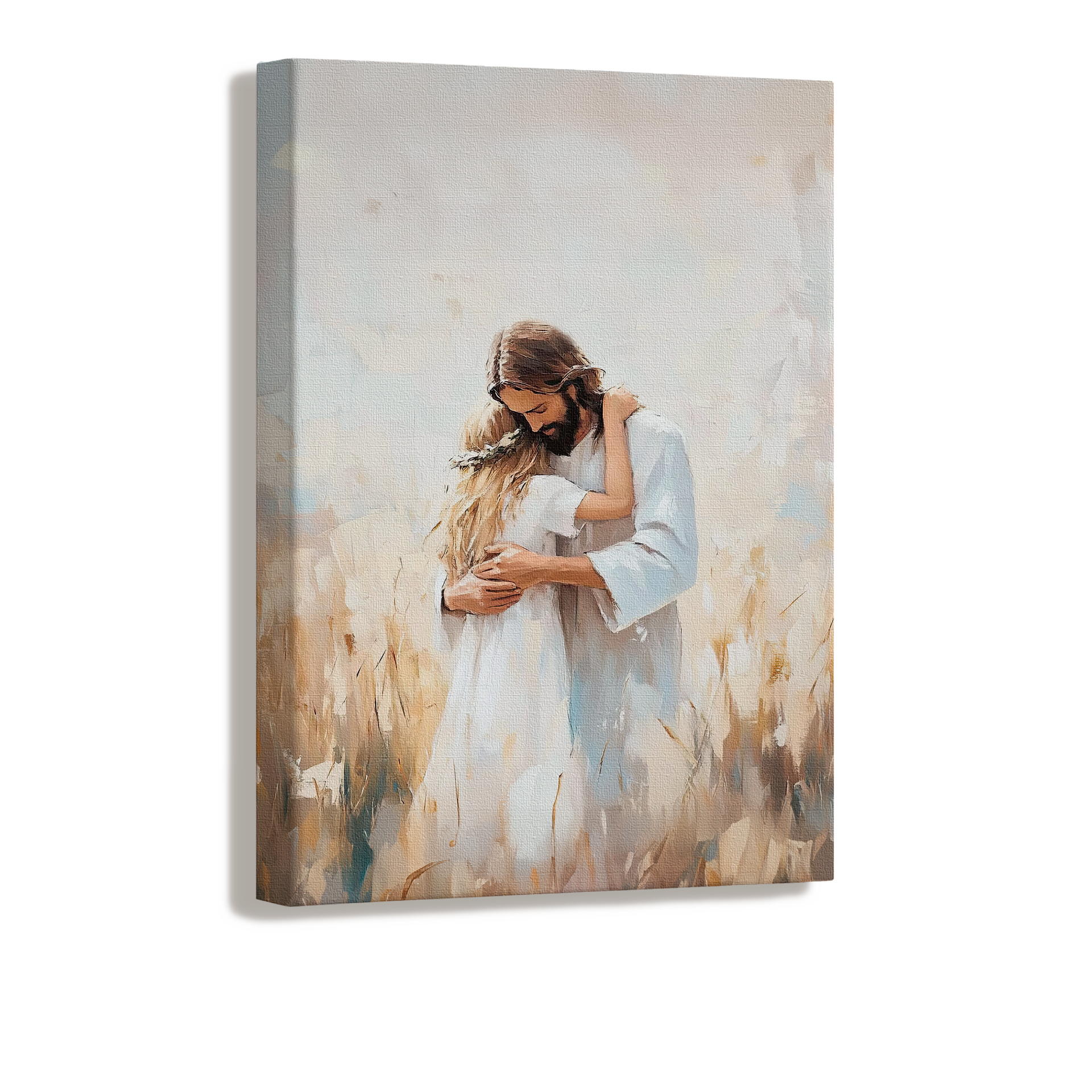 The Savior lifting a girl in His arms with happiness