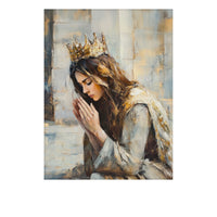 Inspirational image of Queen Esther praying before approaching the king