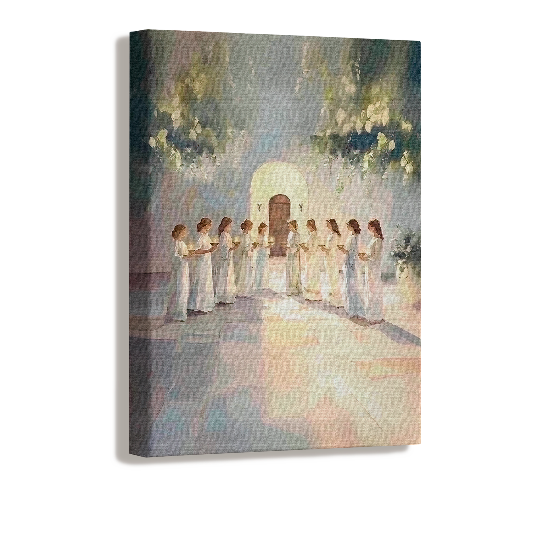 Symbolic art of the ten virgins, teaching spiritual preparedness