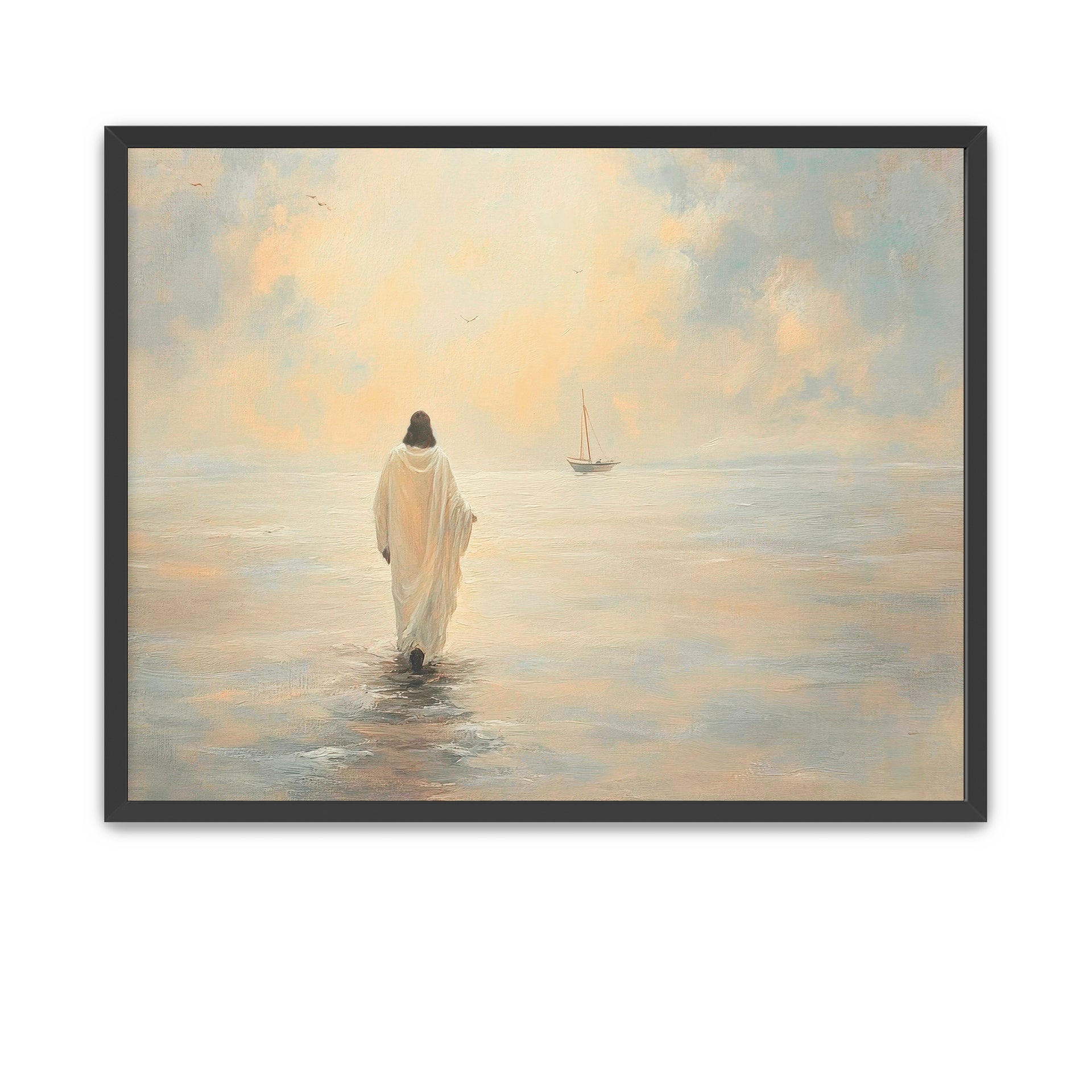 Christian art of Jesus walking on water