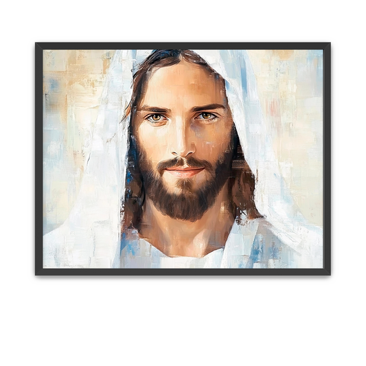 Reverent depiction of Christ in traditional portrait style