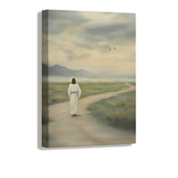 The Savior leading the way on a tranquil pathway
