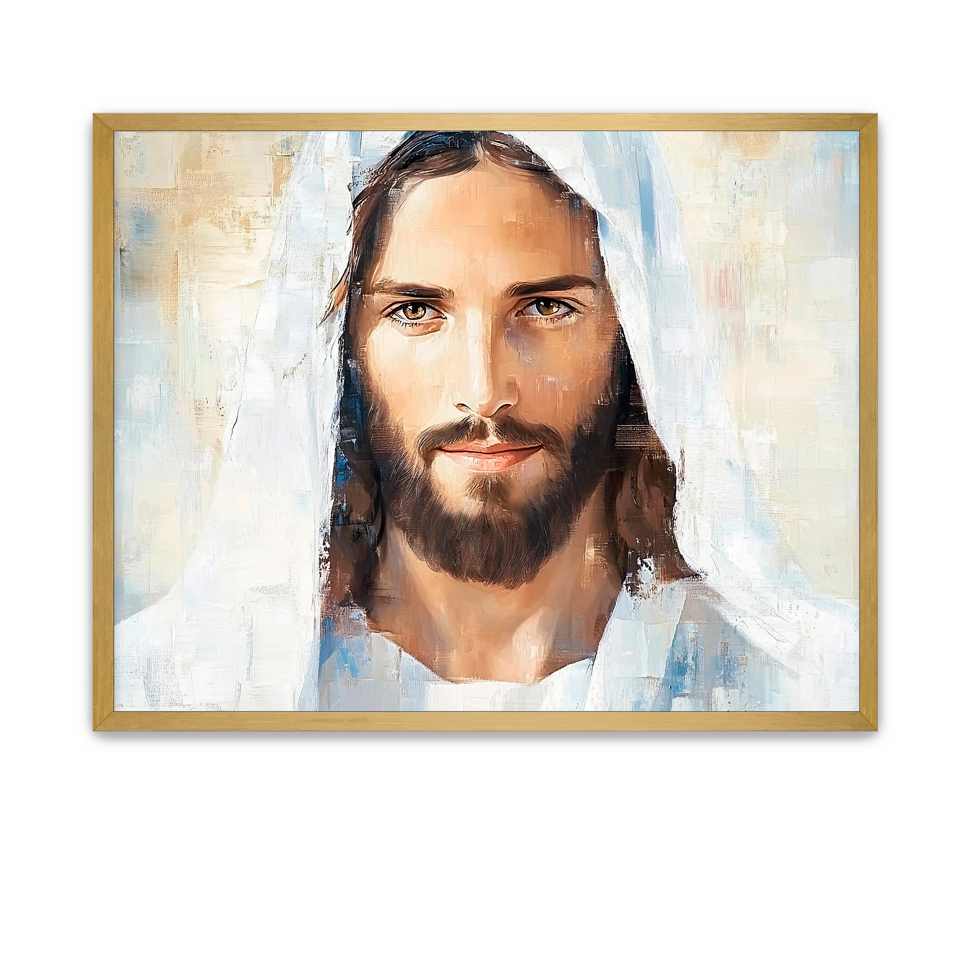 Gentle and reverent painting of Jesus Christ’s face