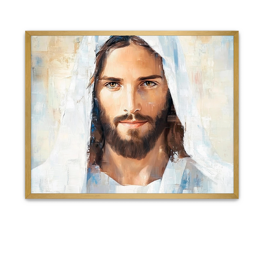 Reverent depiction of Christ in traditional portrait style