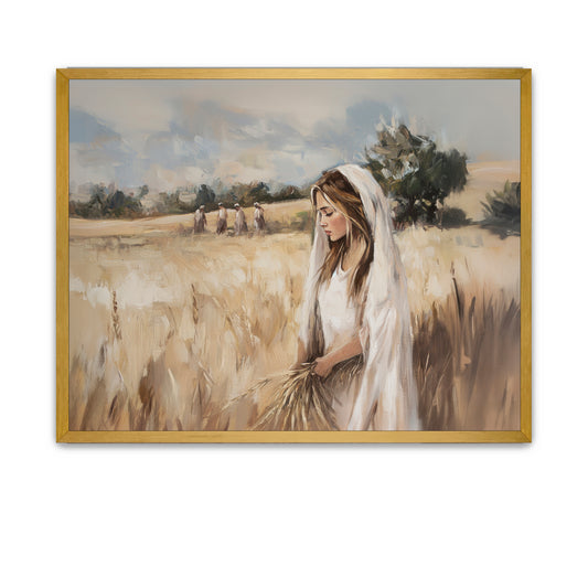 Ruth working humbly among the harvest