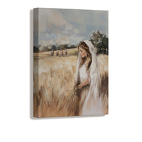 Ruth in a golden field, representing hope and covenant faith