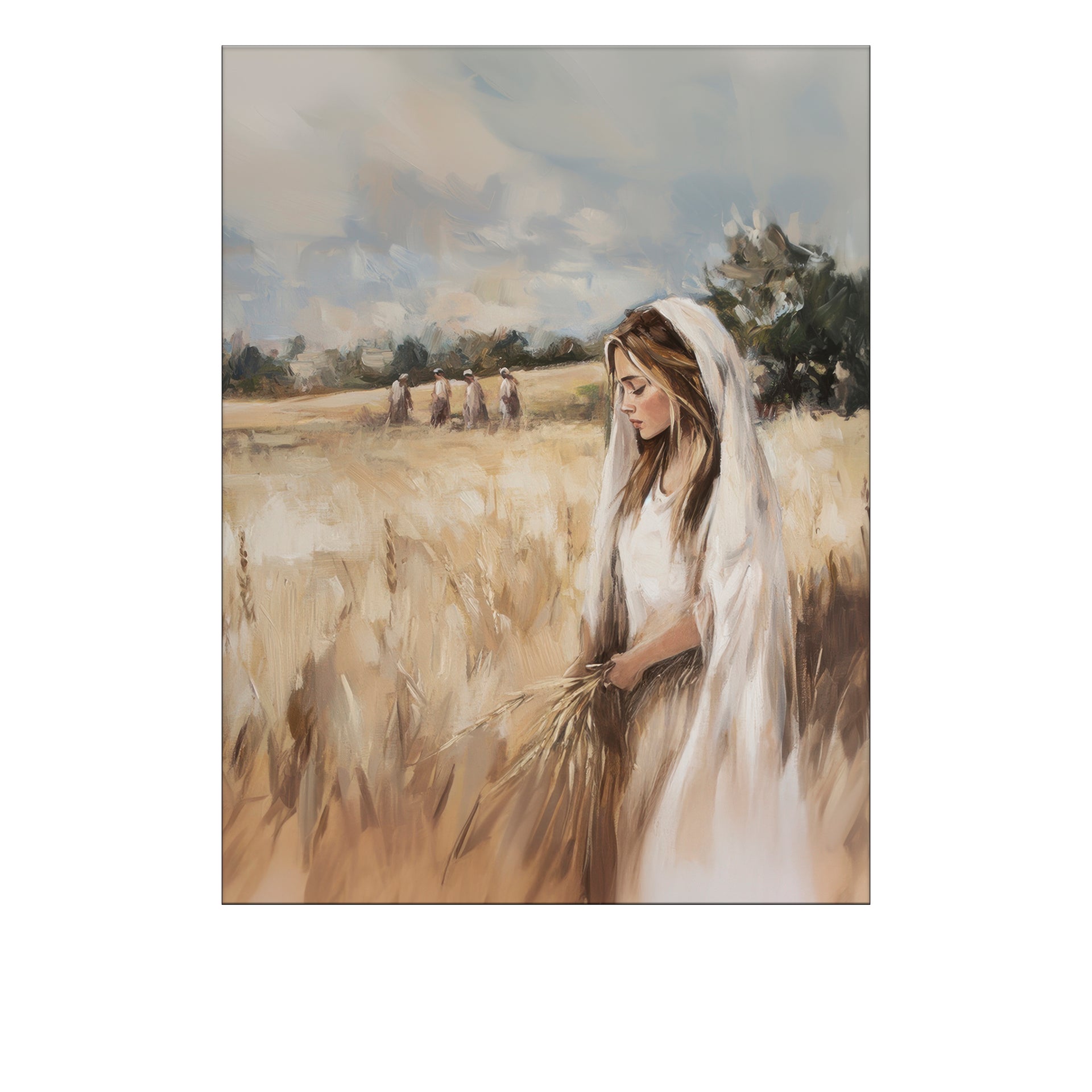 LDS artwork of Ruth in a field under soft light