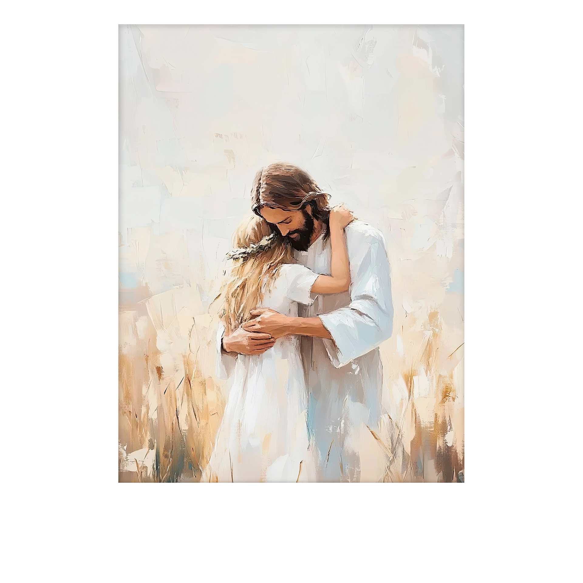 Christian artwork of Christ with a little girl