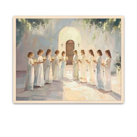 Biblical scene showing the ten virgins awaiting the bridegroom