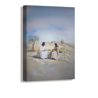 The woman at the well listening to the Savior’s words